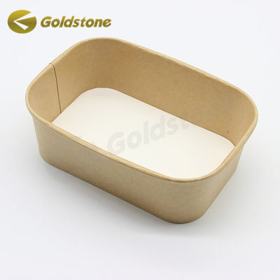 Des bols de papier kraft rectangulaires, des bols de soupe en papier, des bols écologiques durables