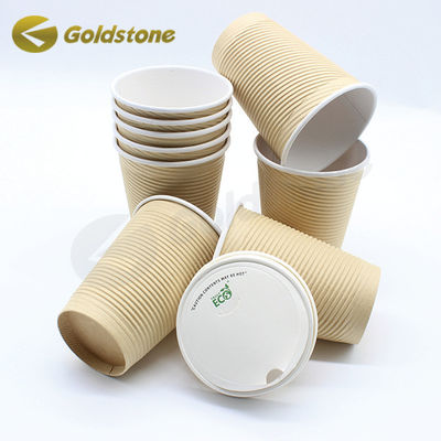 Coupe de papier murale ondulée robuste et durable Kraft Coupe de café ondulée pour boissons chaudes